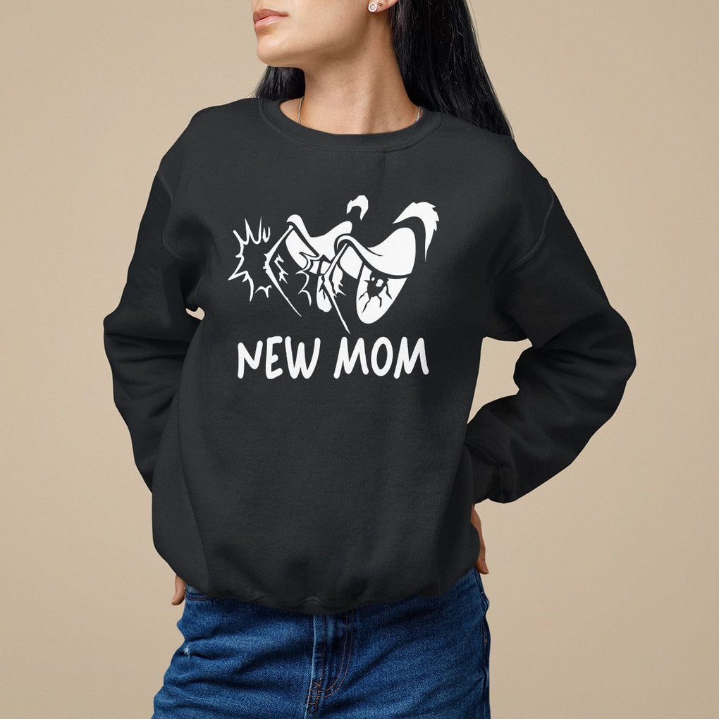 Mother's Day Sweatshirt New Mom Funny Eyes Need More Sleep TS09 Black Printyourwear
