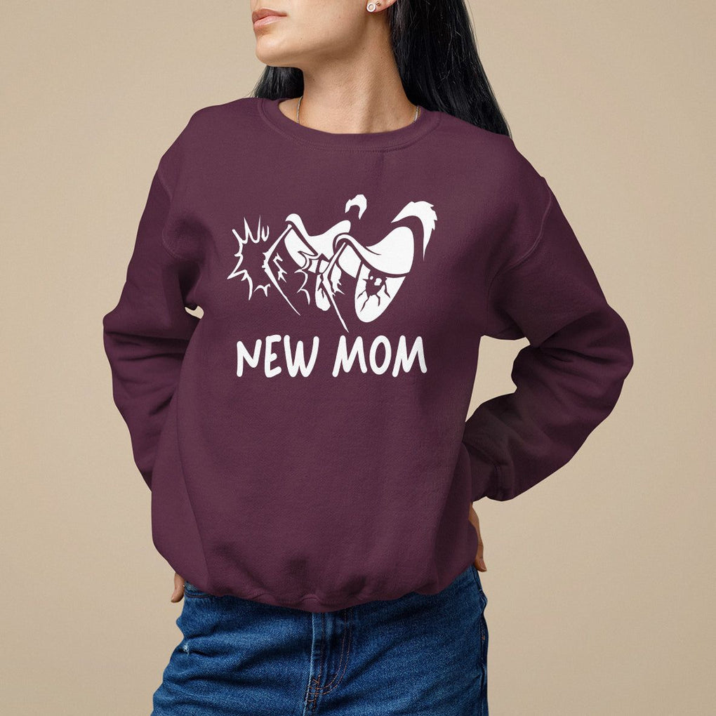 Mother's Day Sweatshirt New Mom Funny Eyes Need More Sleep TS09 Maroon Printyourwear