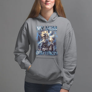 Mother's Day Hoodie My Mom Is My Best Friend Cool Mommy Motorcycle TS09 Charcoal Printyourwear