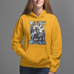 Mother's Day Hoodie My Mom Is My Best Friend Cool Mommy Motorcycle TS09 Gold Printyourwear