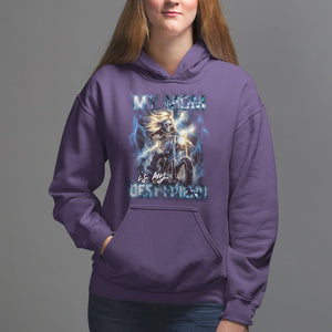 Mother's Day Hoodie My Mom Is My Best Friend Cool Mommy Motorcycle TS09 Purple Printyourwear