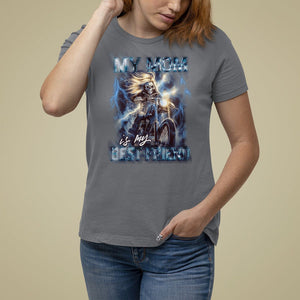 Mother's Day T Shirt For Women My Mom Is My Best Friend Cool Mommy Motorcycle TS09 Charcoal Printyourwear