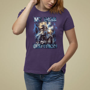 Mother's Day T Shirt For Women My Mom Is My Best Friend Cool Mommy Motorcycle TS09 Purple Printyourwear