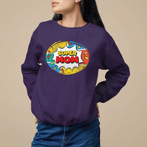 Mother's Day Super Mom Comic Sweatshirt TS09 Purple Printyourwear
