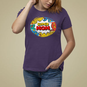 Mother's Day Super Mom Comic T Shirt For Women TS09 Purple Printyourwear