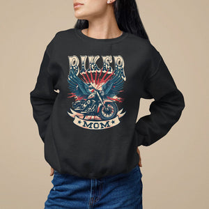 Mother's Day Sweatshirt Biker Mom Cool Mommy Motorcycle TS09 Black Printyourwear