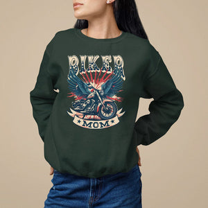 Mother's Day Sweatshirt Biker Mom Cool Mommy Motorcycle TS09 Dark Forest Green Printyourwear