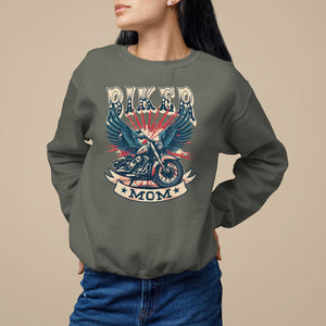 Mother's Day Sweatshirt Biker Mom Cool Mommy Motorcycle TS09 Military Green Printyourwear