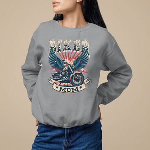 Mother's Day Sweatshirt Biker Mom Cool Mommy Motorcycle TS09 Sport Gray Printyourwear