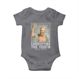 Funny Greek Philosophy Socrates Baby Onesie Corrupting The Youth Philosopher TS09 Charcoal Print Your Wear
