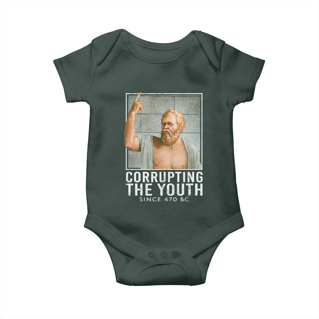 Funny Greek Philosophy Socrates Baby Onesie Corrupting The Youth Philosopher TS09 Print Your Wear