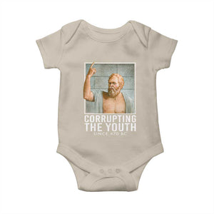 Funny Greek Philosophy Socrates Baby Onesie Corrupting The Youth Philosopher TS09 Sand Print Your Wear