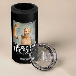 Funny Greek Philosophy Socrates 4 in 1 Can Cooler Tumbler Corrupting The Youth Philosopher TS09 Print Your Wear