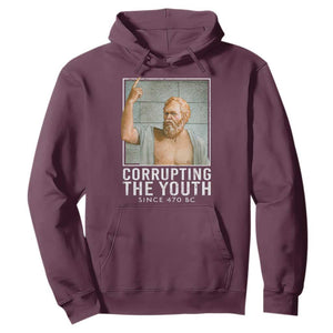 Funny Greek Philosophy Socrates Hoodie Corrupting The Youth Philosopher TS09 Maroon Print Your Wear