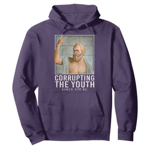 Funny Greek Philosophy Socrates Hoodie Corrupting The Youth Philosopher TS09 Purple Print Your Wear