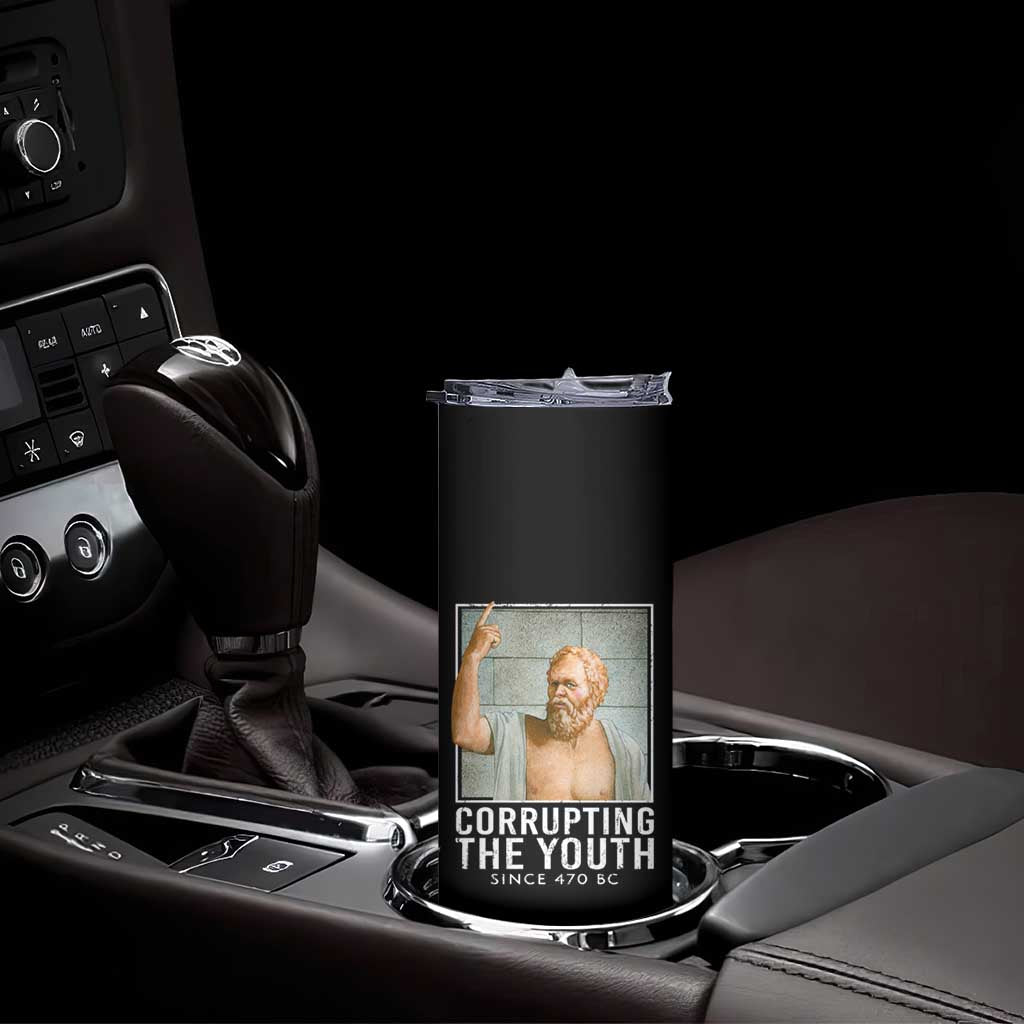 Funny Greek Philosophy Socrates Skinny Tumbler Corrupting The Youth Philosopher TS09 Print Your Wear