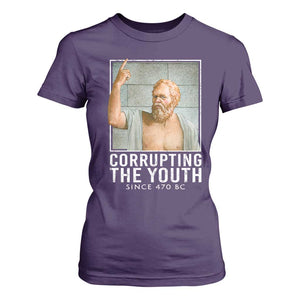 Funny Greek Philosophy Socrates T Shirt For Women Corrupting The Youth Philosopher TS09 Purple Print Your Wear