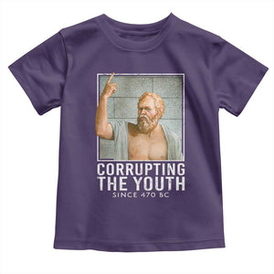 Funny Greek Philosophy Socrates Toddler T Shirt Corrupting The Youth Philosopher TS09 Purple Print Your Wear