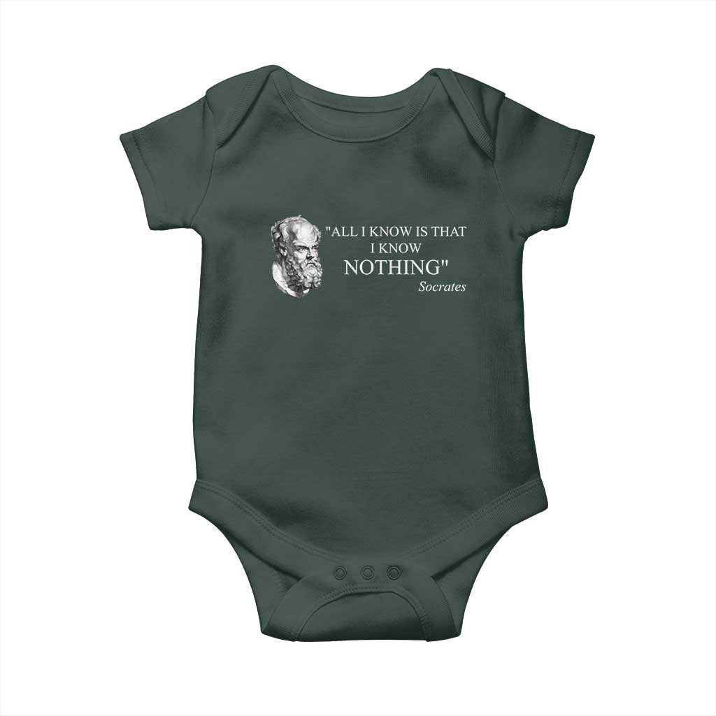 Greek Philosophy Socrates Baby Onesie All I Know Is That I Know Nothing TS09 Print Your Wear