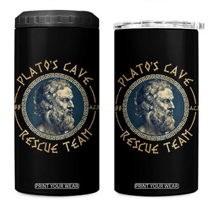 Greek Philosophy Plato 4 in 1 Can Cooler Tumbler Platos Cave Rescue Team TS09 One Size: 16 oz Black Print Your Wear