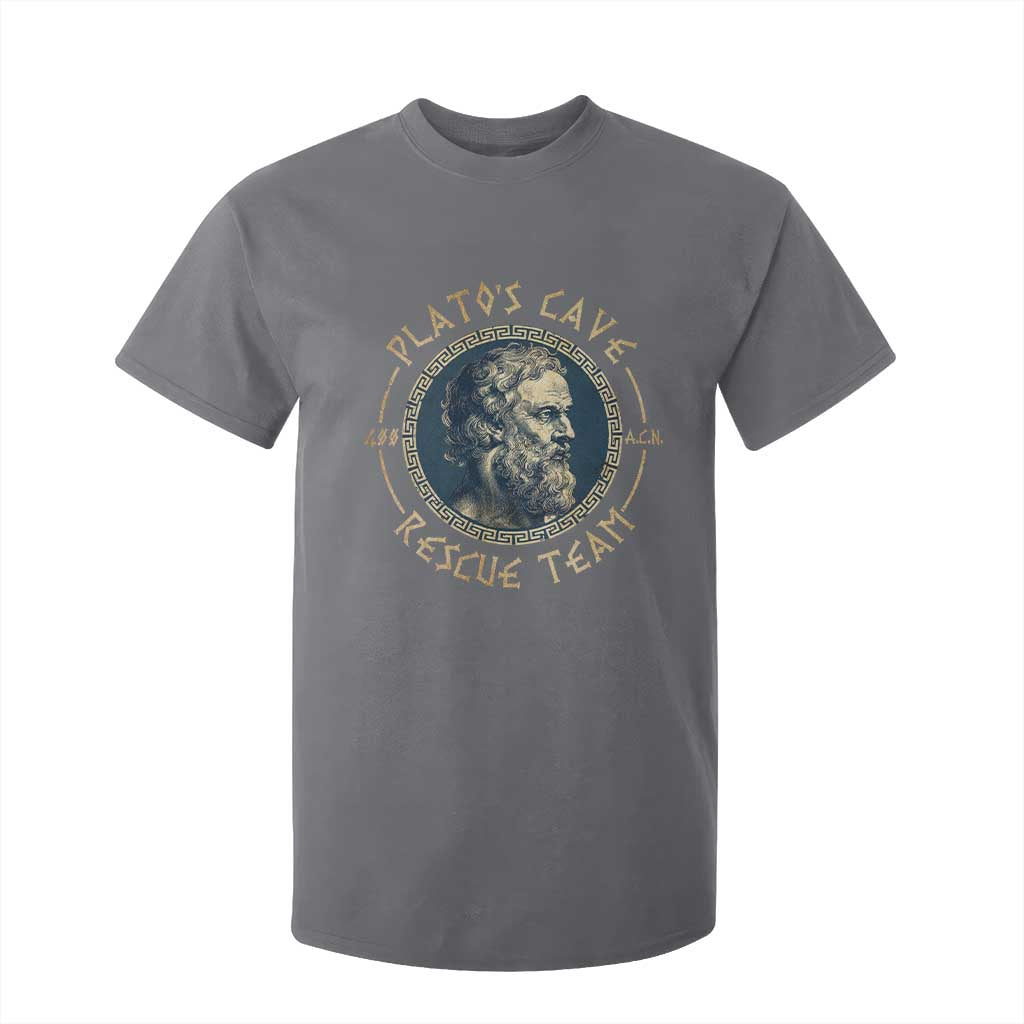 Greek Philosophy Plato T Shirt For Kid Platos Cave Rescue Team TS09 Charcoal Print Your Wear