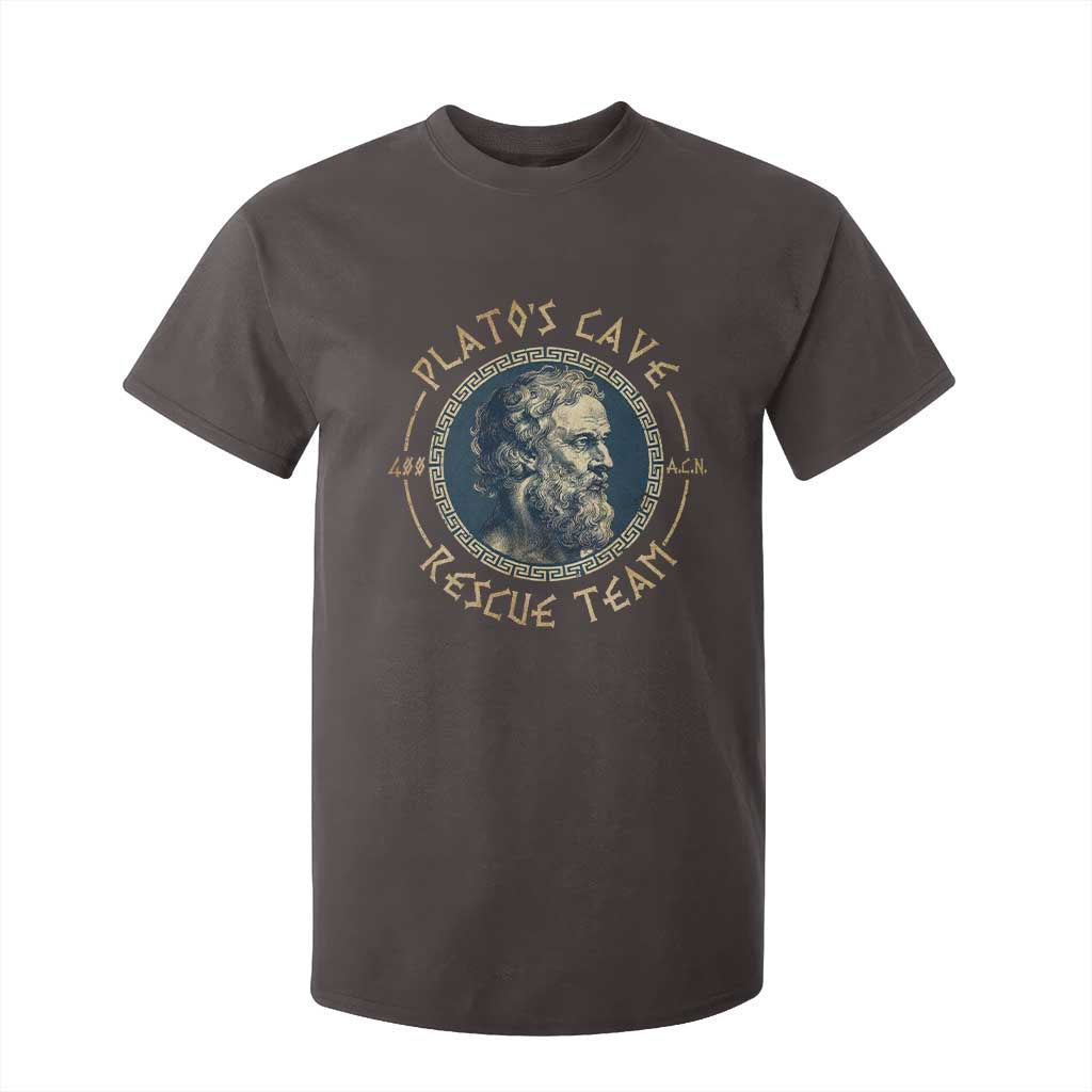 Greek Philosophy Plato T Shirt For Kid Platos Cave Rescue Team TS09 Dark Chocolate Print Your Wear
