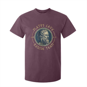 Greek Philosophy Plato T Shirt For Kid Platos Cave Rescue Team TS09 Maroon Print Your Wear