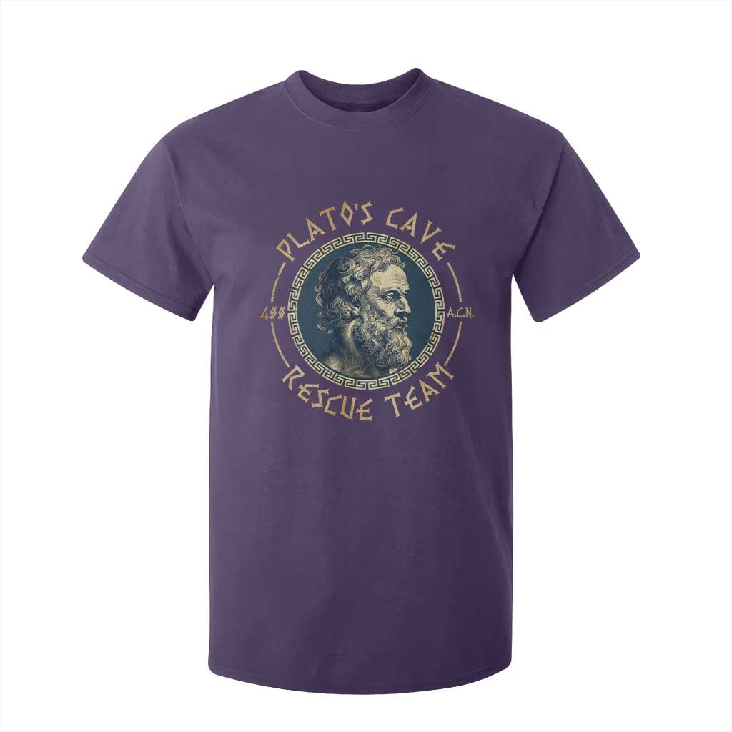 Greek Philosophy Plato T Shirt For Kid Platos Cave Rescue Team TS09 Purple Print Your Wear