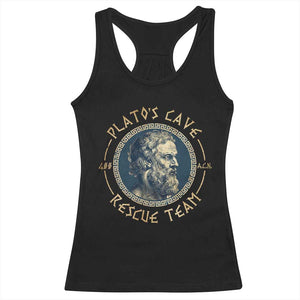 Greek Philosophy Plato Racerback Tank Top Platos Cave Rescue Team TS09 Black Print Your Wear