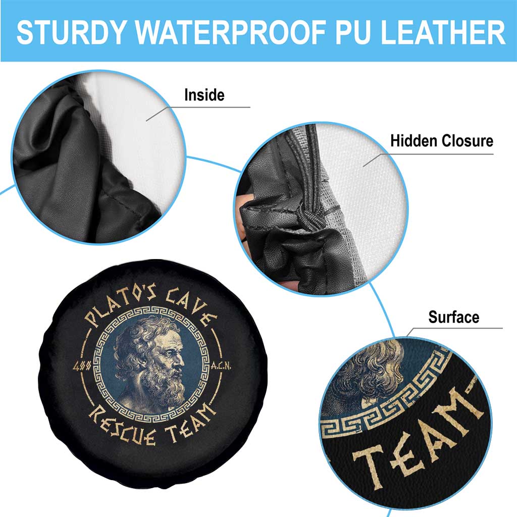 Greek Philosophy Plato Spare Tire Cover Platos Cave Rescue Team TS09 Print Your Wear