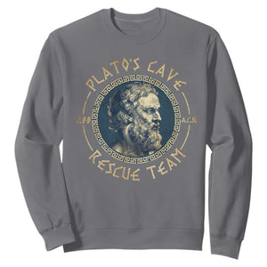 Greek Philosophy Plato Sweatshirt Platos Cave Rescue Team TS09 Charcoal Print Your Wear