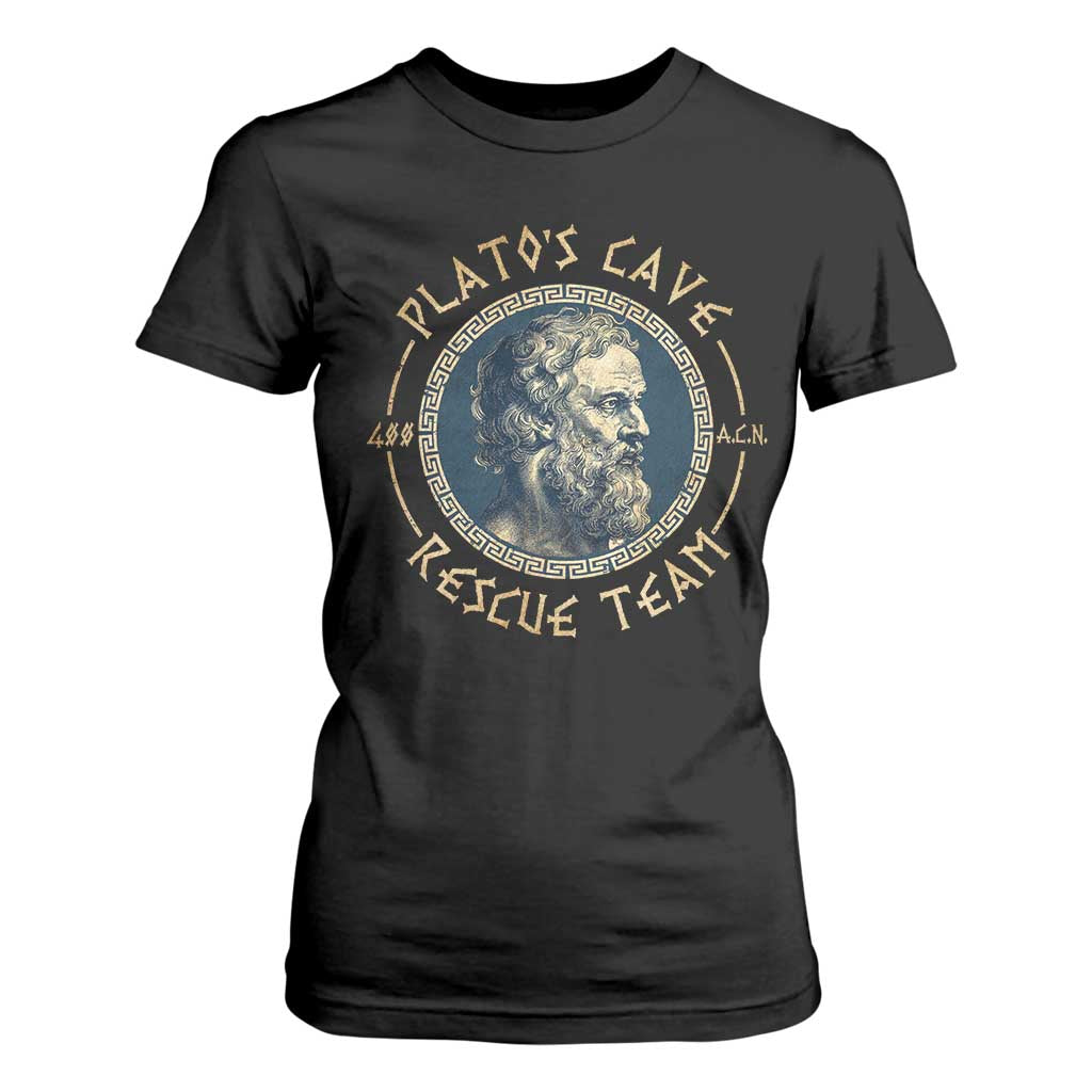 Greek Philosophy Plato T Shirt For Women Platos Cave Rescue Team TS09 Black Print Your Wear