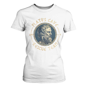Greek Philosophy Plato T Shirt For Women Platos Cave Rescue Team TS09 White Print Your Wear