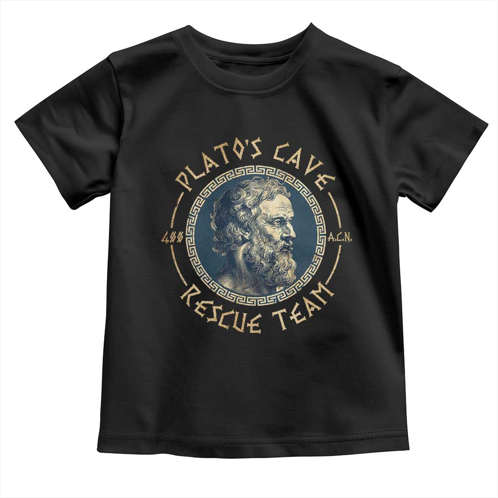 Greek Philosophy Plato Toddler T Shirt Platos Cave Rescue Team TS09 Black Print Your Wear