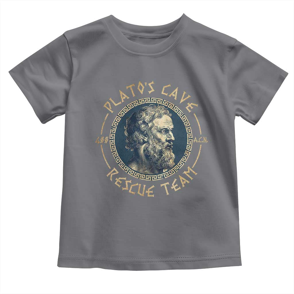 Greek Philosophy Plato Toddler T Shirt Platos Cave Rescue Team TS09 Charcoal Print Your Wear
