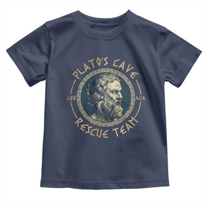Greek Philosophy Plato Toddler T Shirt Platos Cave Rescue Team TS09 Navy Print Your Wear