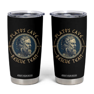 Greek Philosophy Plato Tumbler Cup Platos Cave Rescue Team TS09 Black Print Your Wear