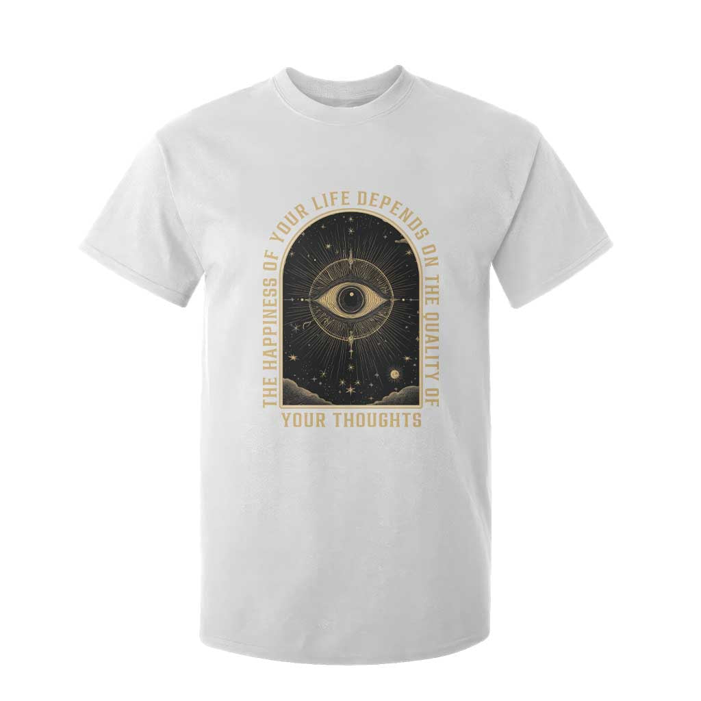 Marcus Aurelius Stoic Philosophy T Shirt For Kid The Happiness Of Your Life Depends On The Quality Of Your Thoughts TS09 White Print Your Wear