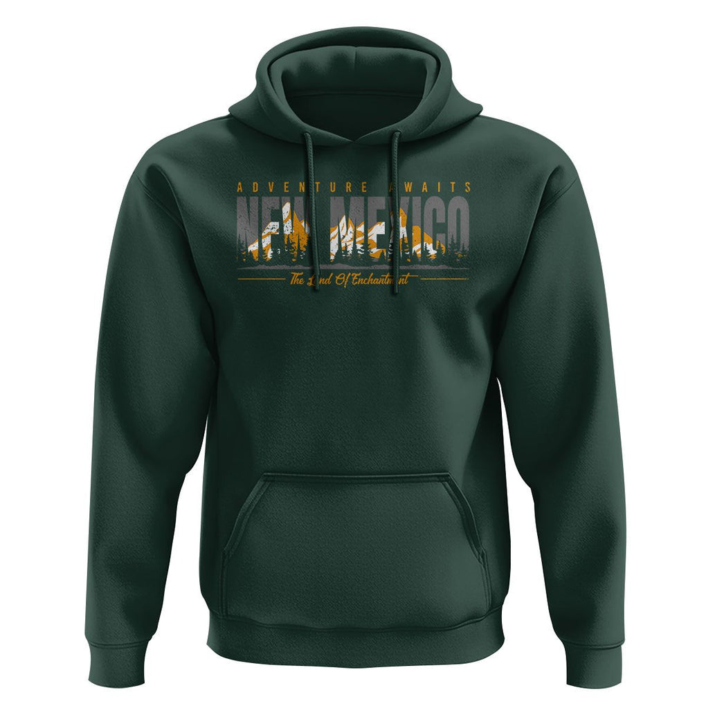 New Mexico Hoodie Adventure Awaits The Land Of Enchantment USA Outdoor TS09 Dark Forest Green Print Your Wear
