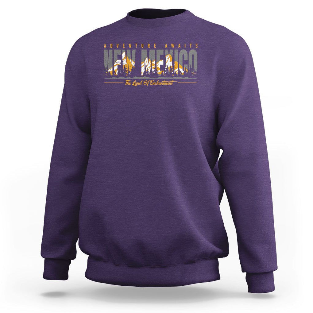 New Mexico Sweatshirt Adventure Awaits The Land Of Enchantment USA Outdoor TS09 Purple Print Your Wear