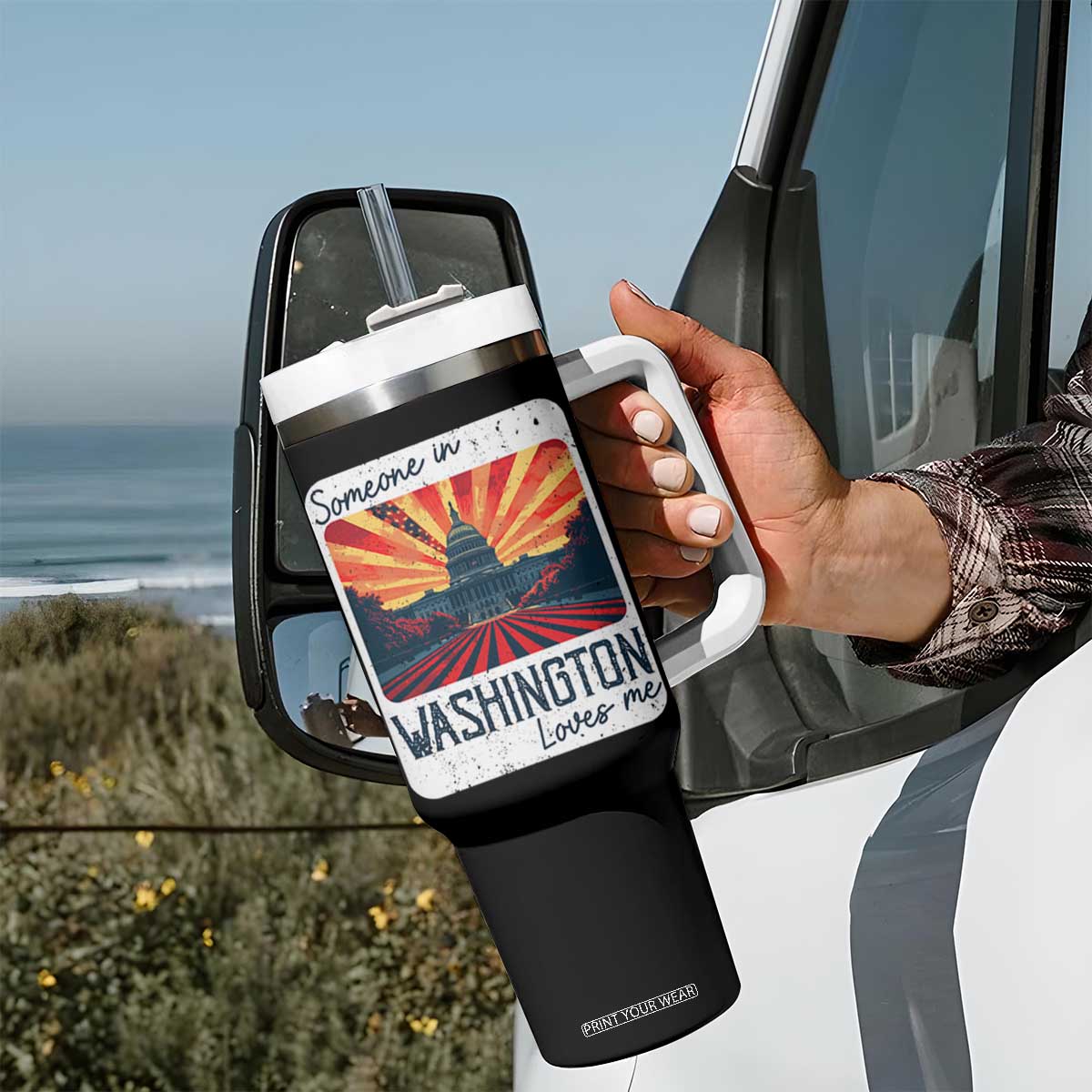 Someone In Washington Loves Me Tumbler With Handle U.S. Capitol Building DC TS09 Print Your Wear