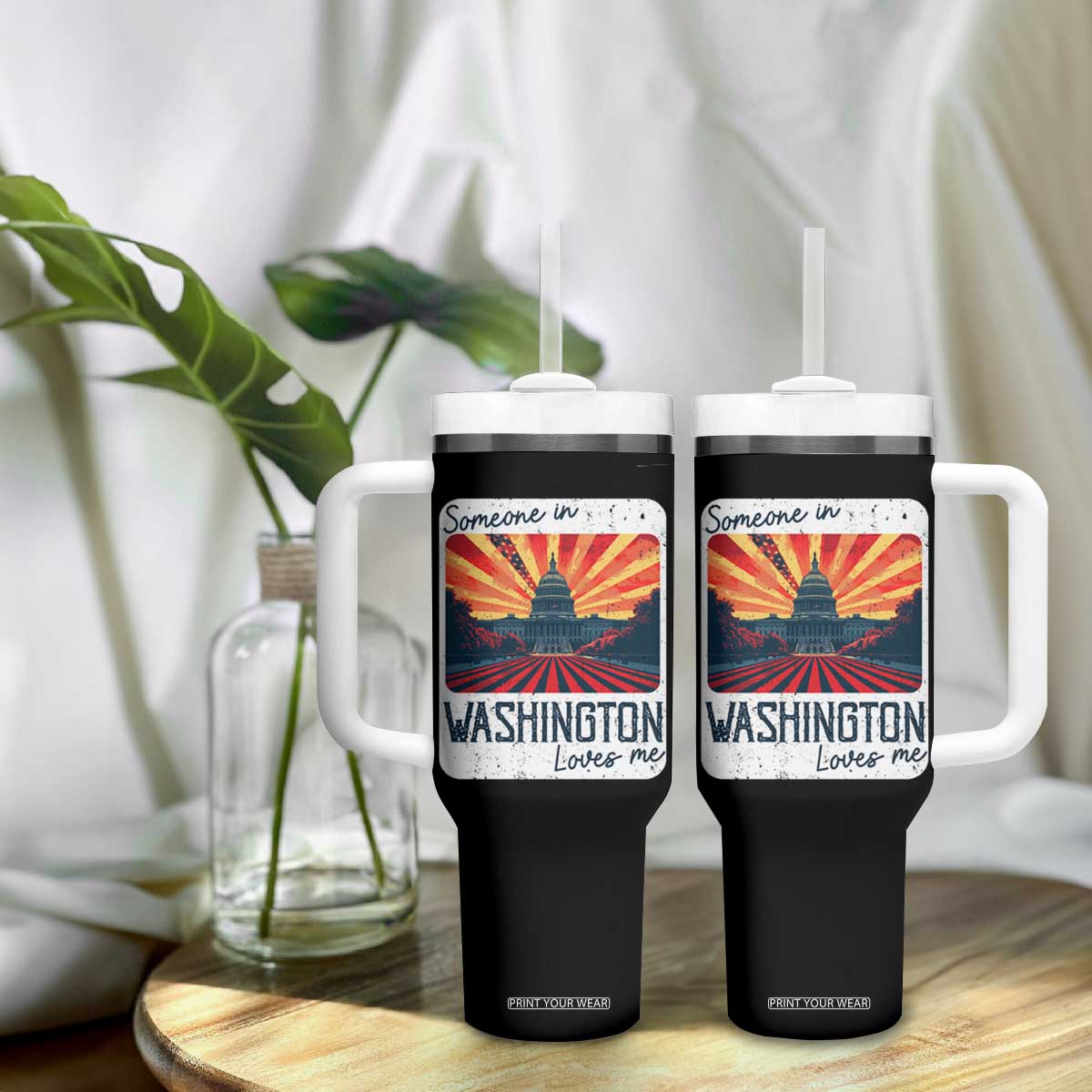 Someone In Washington Loves Me Tumbler With Handle U.S. Capitol Building DC TS09 Print Your Wear