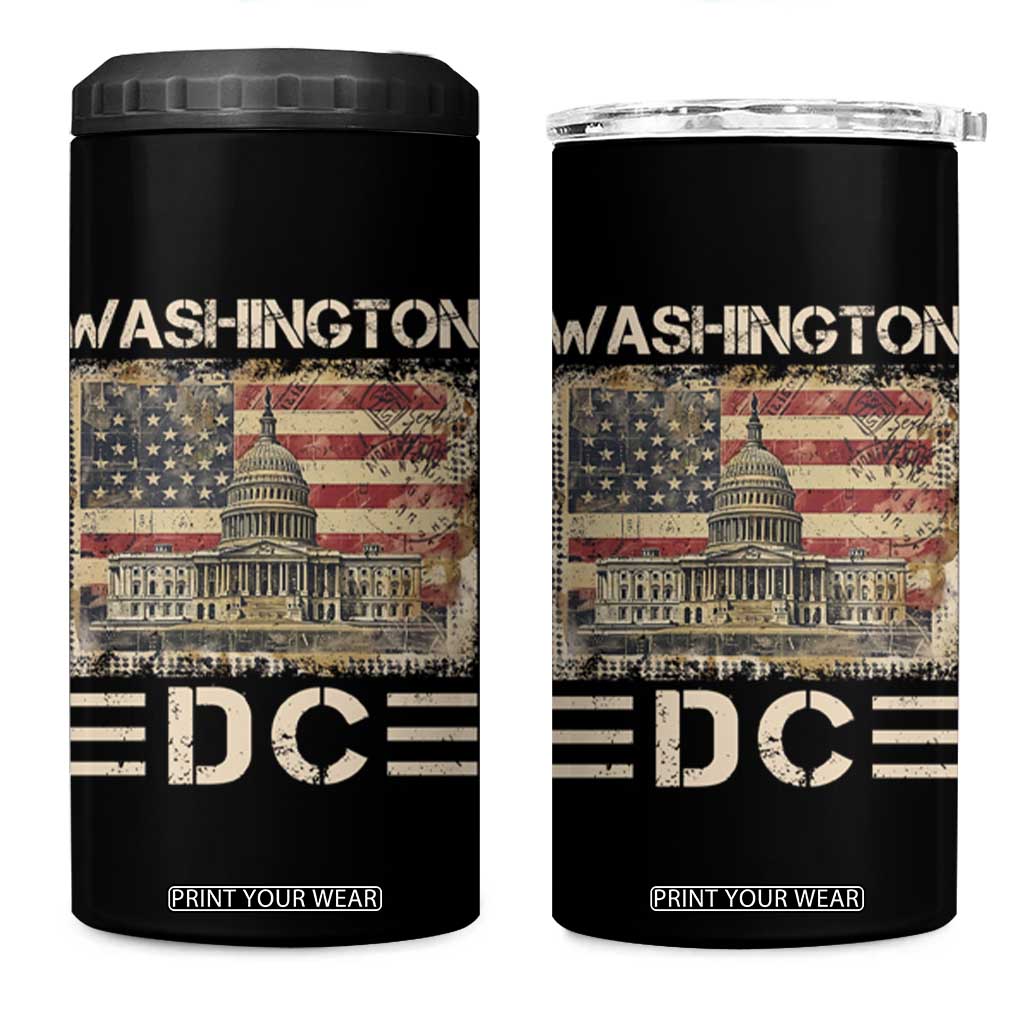 Washington DC Lover U.S. Capitol Building 4 in 1 Can Cooler Tumbler TS09 One Size: 16 oz Black Print Your Wear