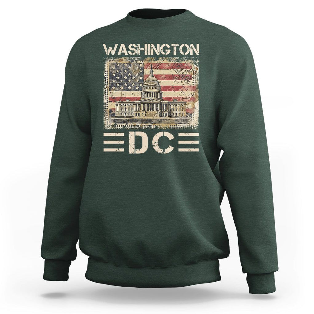 Washington DC Lover U.S. Capitol Building Sweatshirt TS09 Dark Forest Green Print Your Wear