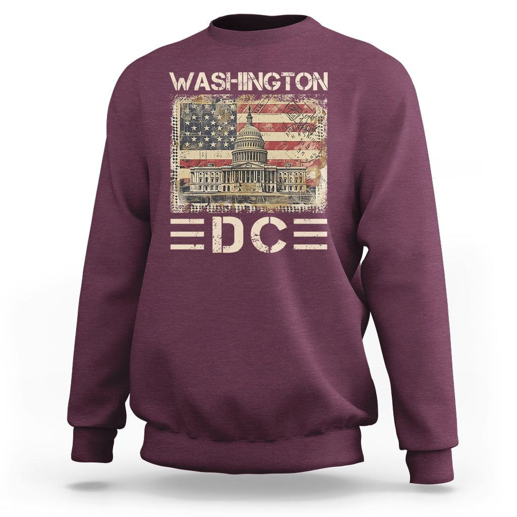 Washington DC Lover U.S. Capitol Building Sweatshirt TS09 Maroon Print Your Wear