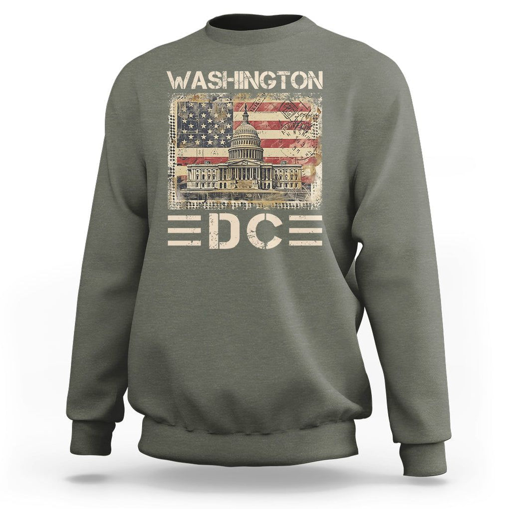 Washington DC Lover U.S. Capitol Building Sweatshirt TS09 Military Green Print Your Wear