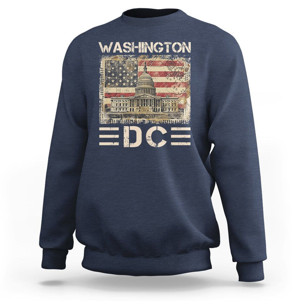 Washington DC Lover U.S. Capitol Building Sweatshirt TS09 Navy Print Your Wear