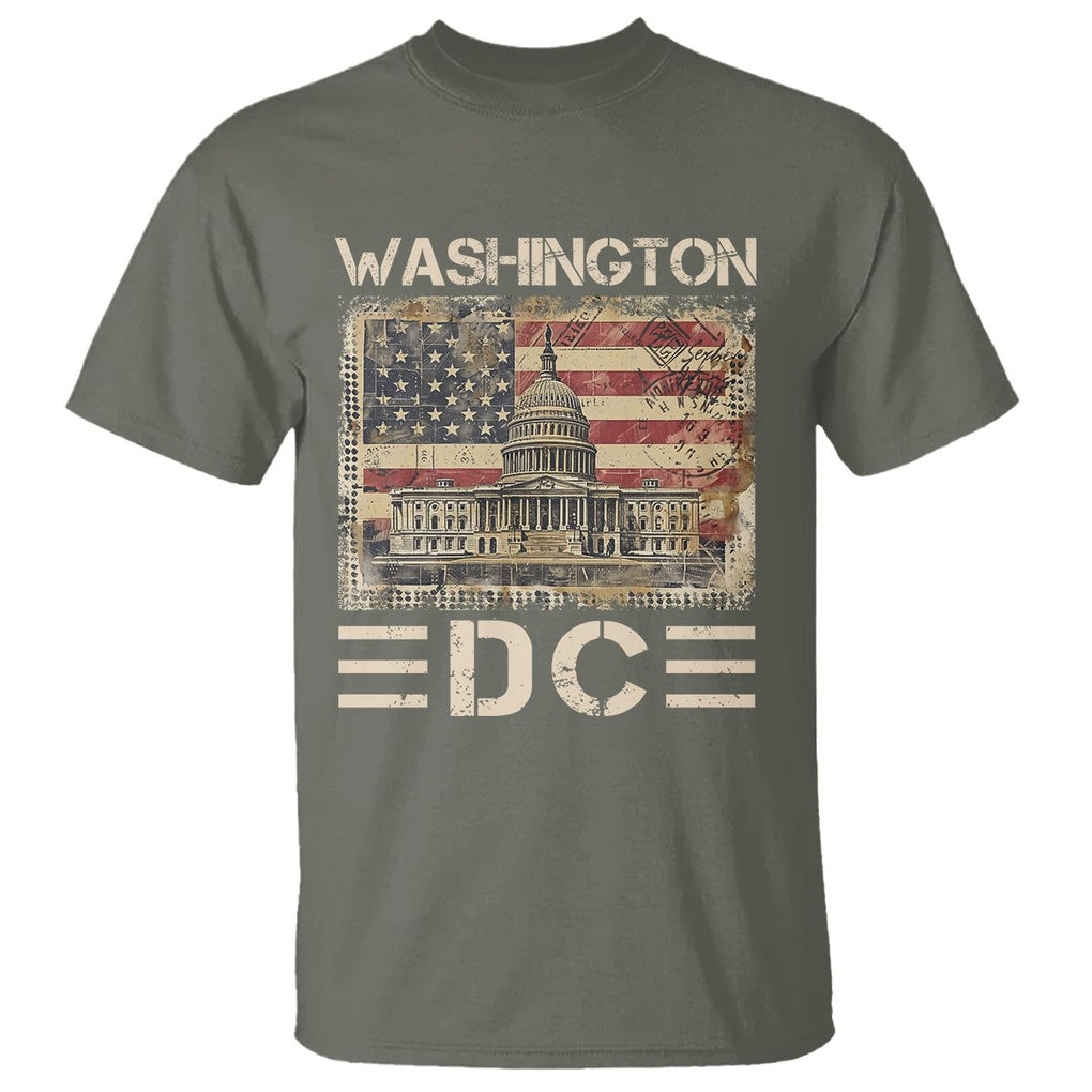 Washington DC Lover U.S. Capitol Building T Shirt TS09 Military Green Print Your Wear