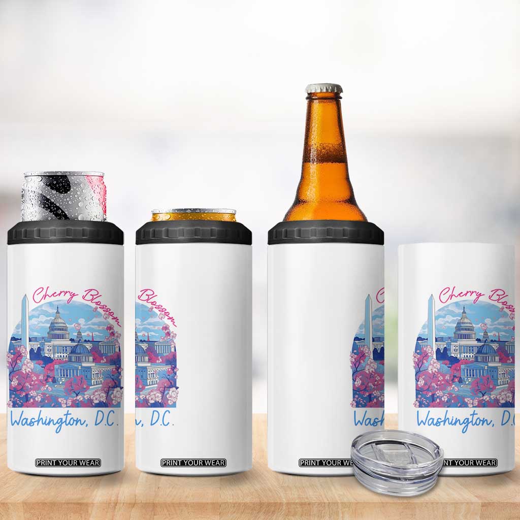 Washington DC Lover 4 in 1 Can Cooler Tumbler Cherry Blossom TS09 Print Your Wear
