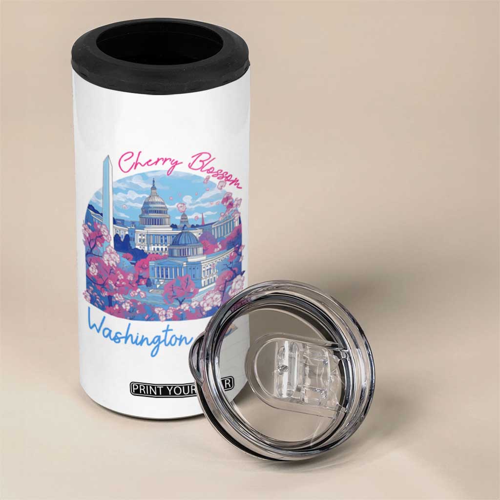 Washington DC Lover 4 in 1 Can Cooler Tumbler Cherry Blossom TS09 Print Your Wear